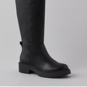 American Eagle Outfitters Black Knee-High Platform Rain Boot